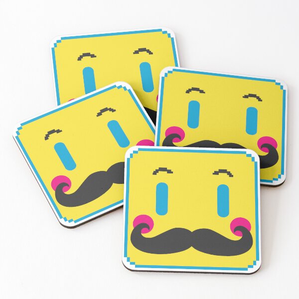 Item preview, Retro 8-Bit Mustache Pixel Face designed and sold by ImStickerHappy.