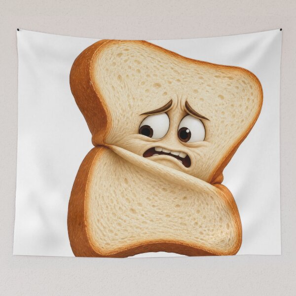 Item preview, Sad Bread Loaf Funny Worried Toast Character designed and sold by jgvisualarts.
