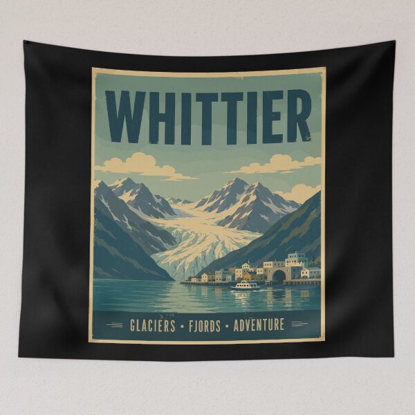 Item preview, Whittier Alaska (USA), Vintage Art Travel Landscape designed and sold by MaateoDesign.