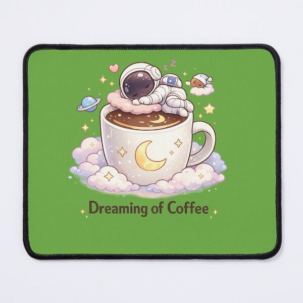 Item preview, Kawaii Sleeping Astronaut Dreaming of Coffee Mug designed and sold by LayercraftArt.