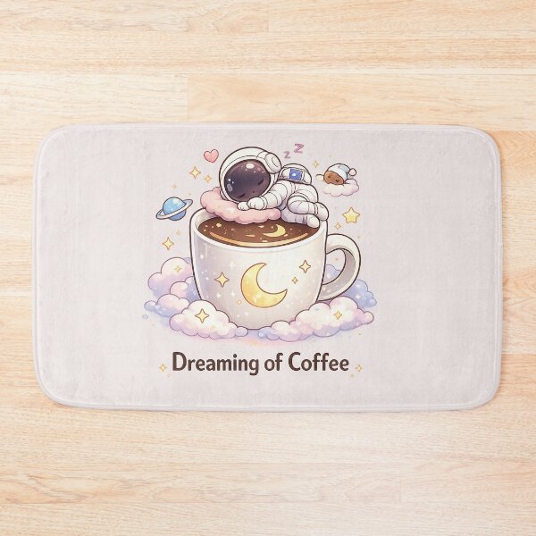 Item preview, Kawaii Sleeping Astronaut Dreaming of Coffee Mug designed and sold by LayercraftArt.