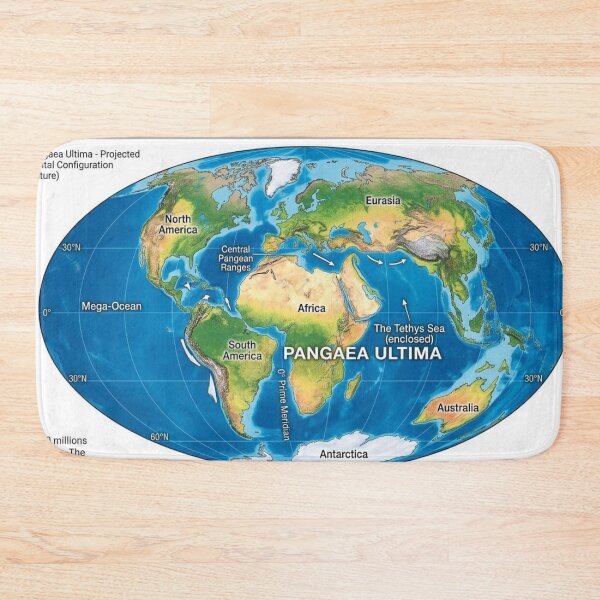 Item preview, Supercontinent World: Pangaea Ultima Geography designed and sold by Uniqueartai.