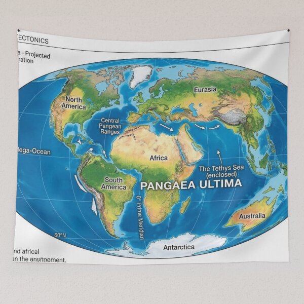 Item preview, Supercontinent World: Pangaea Ultima Geography designed and sold by Uniqueartai.