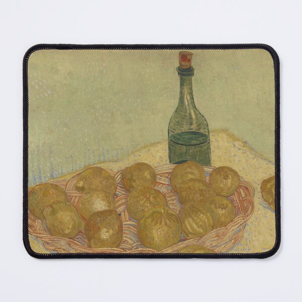 Item preview, Basket of Lemons and Bottle by Vincent van Gogh: Post Impressionist Kitchen Art designed and sold by artofuniverse.
