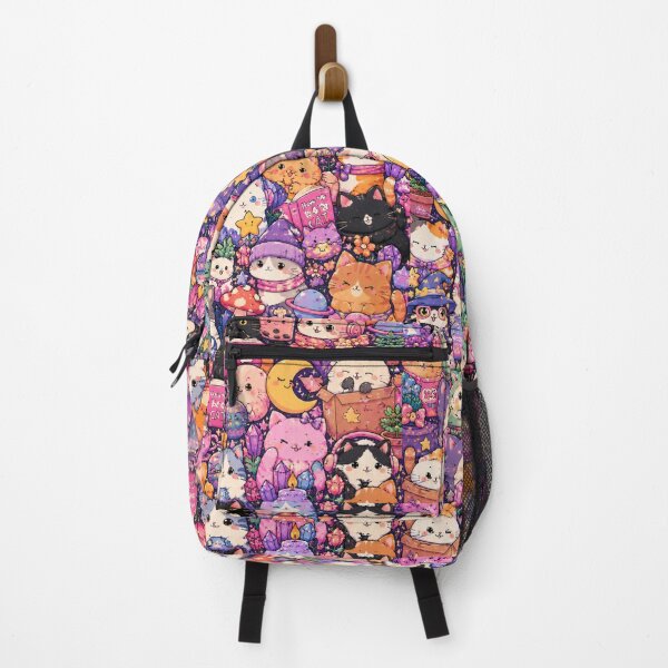 Item preview, Cute Witch Cats Seamless Pattern – Kawaii Fantasy Cat Art designed and sold by Aramdesing.