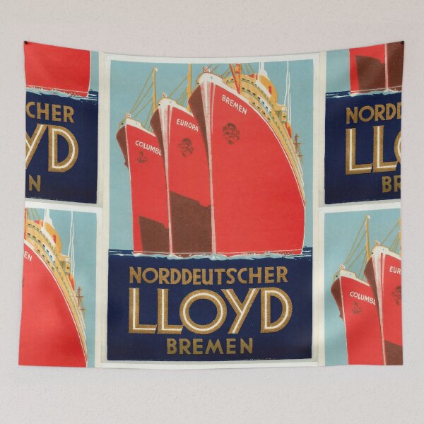 Item preview, Vintage Art Deco Ocean Liner Poster | Norddeutscher Lloyd Bremen | Columbus Europa & Bremen Ships | Nautical Wall Art designed and sold by artofuniverse.