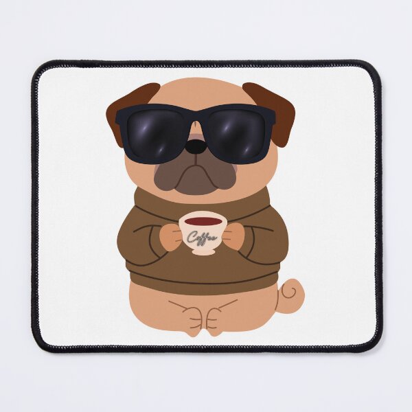 Item preview, Cool Coffee Pug Illustration | Cute Aesthetic Dog with Sunglasses designed and sold by Pandey14.