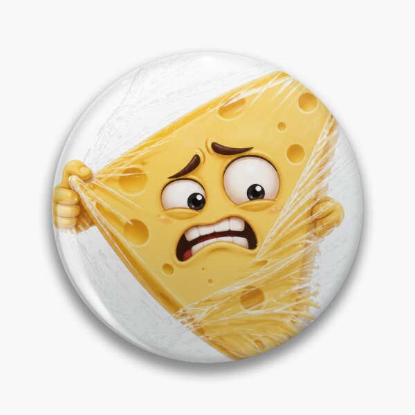 Item preview, Anxious Cheese Slice Cartoon Character Wrapped in Plastic designed and sold by jgvisualarts.