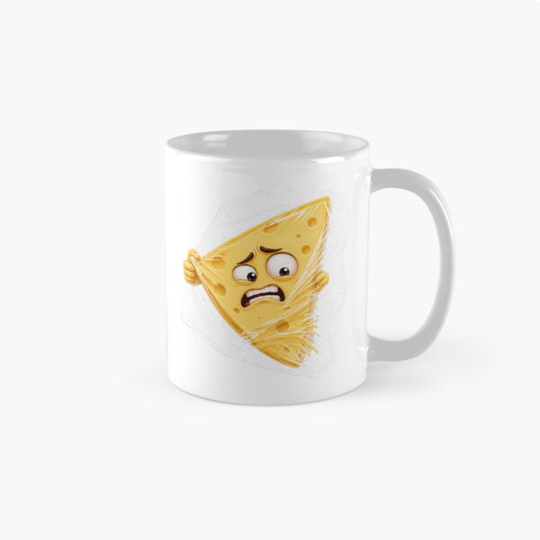 Item preview, Anxious Cheese Slice Cartoon Character Wrapped in Plastic designed and sold by jgvisualarts.