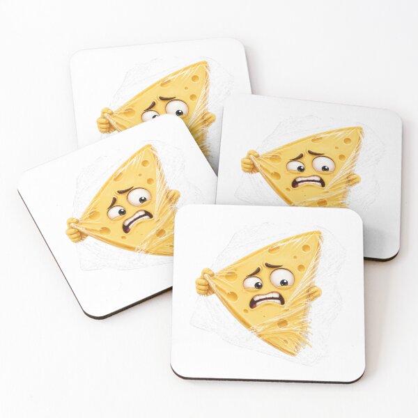 Item preview, Anxious Cheese Slice Cartoon Character Wrapped in Plastic designed and sold by jgvisualarts.