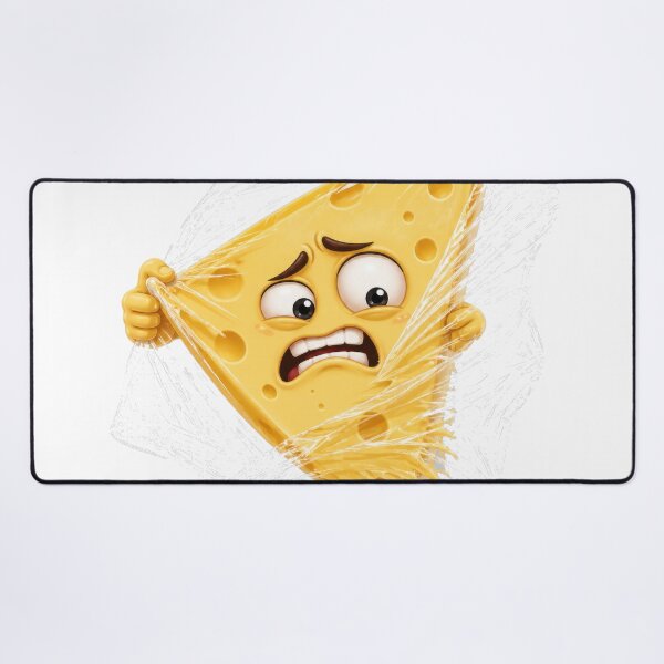 Item preview, Anxious Cheese Slice Cartoon Character Wrapped in Plastic designed and sold by jgvisualarts.