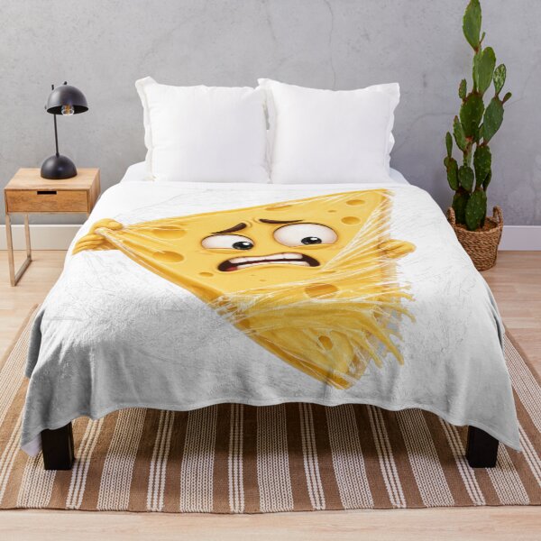Item preview, Anxious Cheese Slice Cartoon Character Wrapped in Plastic designed and sold by jgvisualarts.