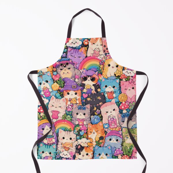 Item preview, Cute Cozy Cats Pattern – Rainbow Magical Cat Artwork designed and sold by Aramdesing.