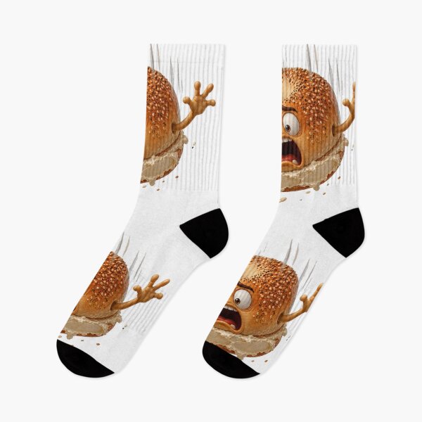 Item preview, Scared Bagel Smash Funny Food Character designed and sold by jgvisualarts.