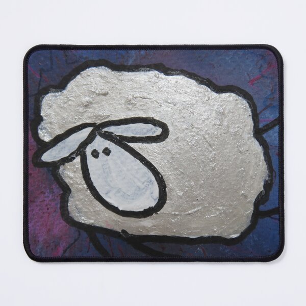 Item preview, UnFolding the Ewe-niverse #1 mixed media and ink painting of sheep designed and sold by ChillonLeachArt.