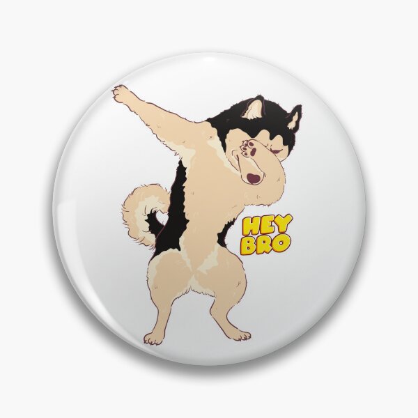 Item preview, Funny Dabbing Husky Dog | Hey Bro Meme Puppy Cartoon Art designed and sold by Pandey14.