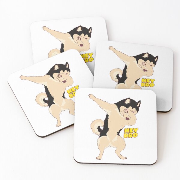 Item preview, Funny Dabbing Husky Dog | Hey Bro Meme Puppy Cartoon Art designed and sold by Pandey14.
