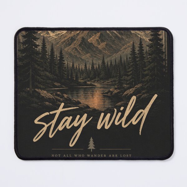 Item preview, Stay Wild Mountain Sunset – Vintage Hiking Adventure Nature Design designed and sold by MartBook.