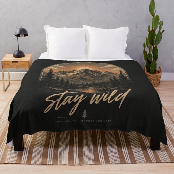 Item preview, Stay Wild Mountain Sunset – Vintage Hiking Adventure Nature Design designed and sold by MartBook.