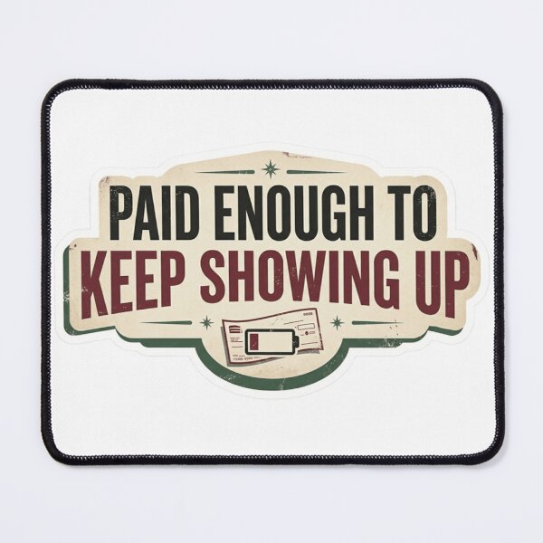 Item preview, Paid Enough to Keep Showing Up – Funny Salary Humor designed and sold by Dada-arts.