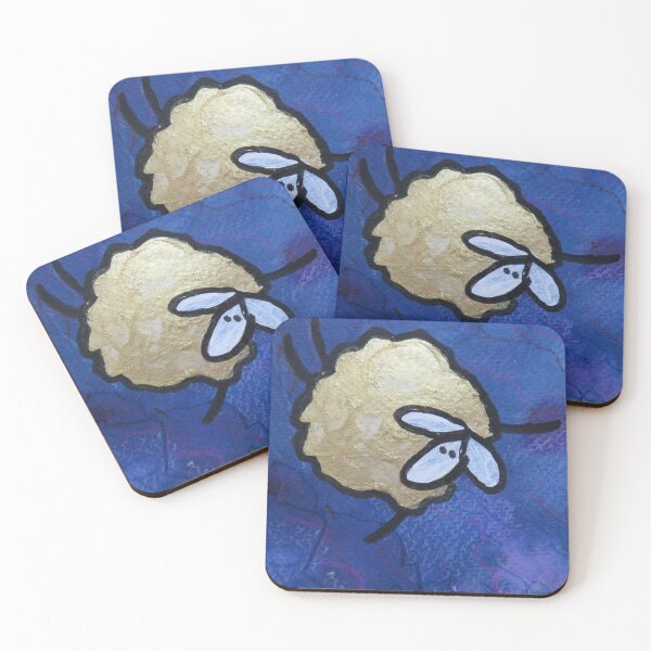 Item preview, UnFolding the Ewe-niverse #3 mixed media and ink painting of sheep designed and sold by ChillonLeachArt.