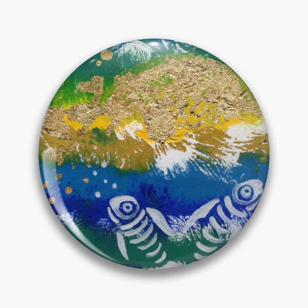 Item preview, Fish Bones Abstract Golden Sunset Ocean Landscape Quirky designed and sold by Cass Harker Studio.