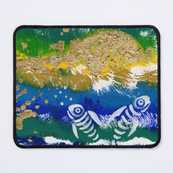 Item preview, Fish Bones Abstract Golden Sunset Ocean Landscape Quirky designed and sold by Cass Harker Studio.