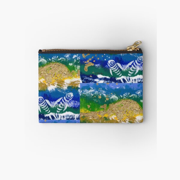 Item preview, Fish Bones Abstract Golden Sunset Ocean Landscape Quirky designed and sold by Cass Harker Studio.