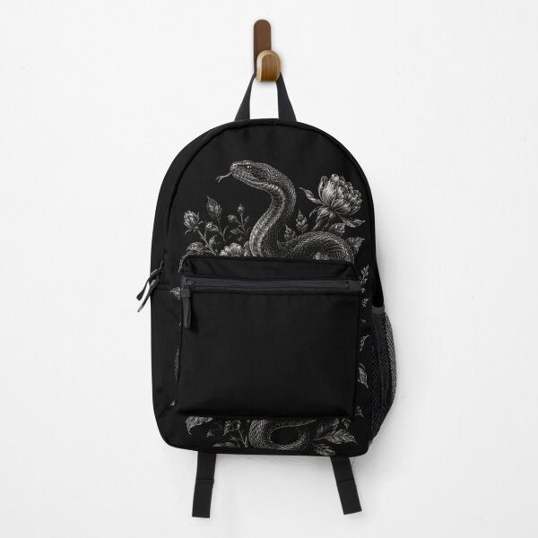 Item preview, Floral Serpent Illustration – Gothic Snake & Flowers Blackwork Tattoo Style designed and sold by MartBook.