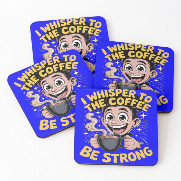 Item preview, I Wisper To The Coffee Be Strong Funny Coffee Drinker Art Design designed and sold by fantasticdesign.