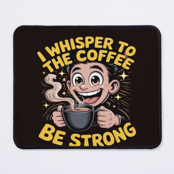 Item preview, I Wisper To The Coffee Be Strong Funny Coffee Drinker Art Design designed and sold by fantasticdesign.