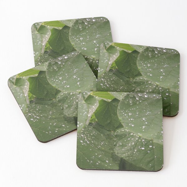 Item preview, Native Redbud Tree Green Leaves and Raindrops #8 designed and sold by ChillonLeachArt.