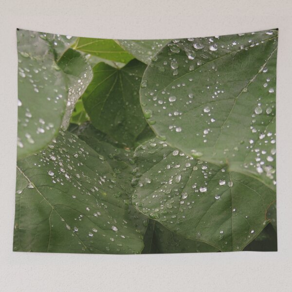 Item preview, Native Redbud Tree Green Leaves and Raindrops #8 designed and sold by ChillonLeachArt.