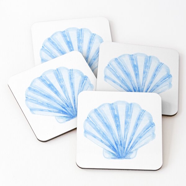 Item preview, Blue Watercolor Seashell designed and sold by quesadaaracelle.