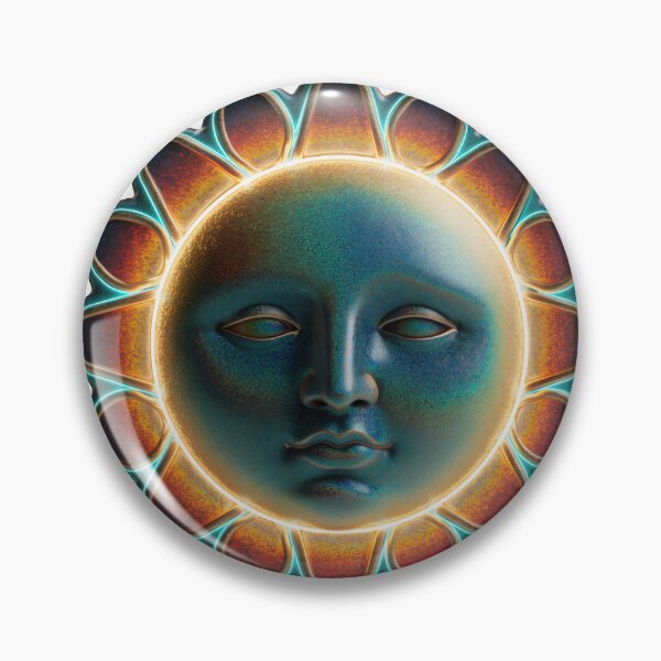 Item preview, Psychedelic Sun God Teal and Gold designed and sold by CircaSassy.
