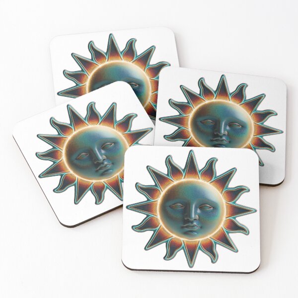 Item preview, Psychedelic Sun God Teal and Gold designed and sold by CircaSassy.