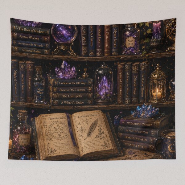 Item preview, Wizard Books Crystal Magic Fantasy Artwork designed and sold by ArtComixHaven.