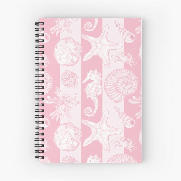 Item preview, Vintage White Washed Sea Life in Rose Pink Cabana Stripe designed and sold by PD-Coastal.