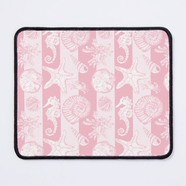 Item preview, Vintage White Washed Sea Life in Rose Pink Cabana Stripe designed and sold by PD-Coastal.