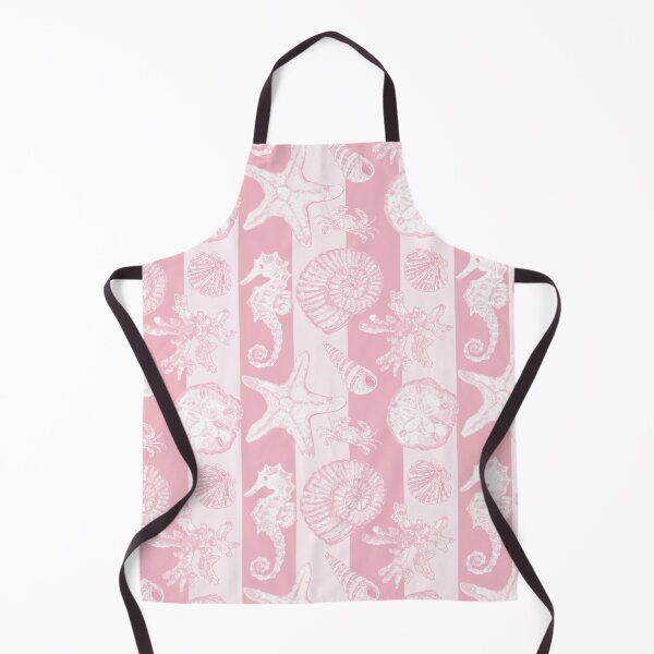 Item preview, Vintage White Washed Sea Life in Rose Pink Cabana Stripe designed and sold by PD-Coastal.