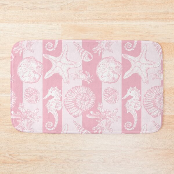 Item preview, Vintage White Washed Sea Life in Rose Pink Cabana Stripe designed and sold by PD-Coastal.
