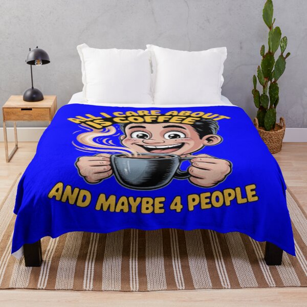 Item preview, All I Care About Is Coffee And Maybe 4 People Funny Design designed and sold by fantasticdesign.
