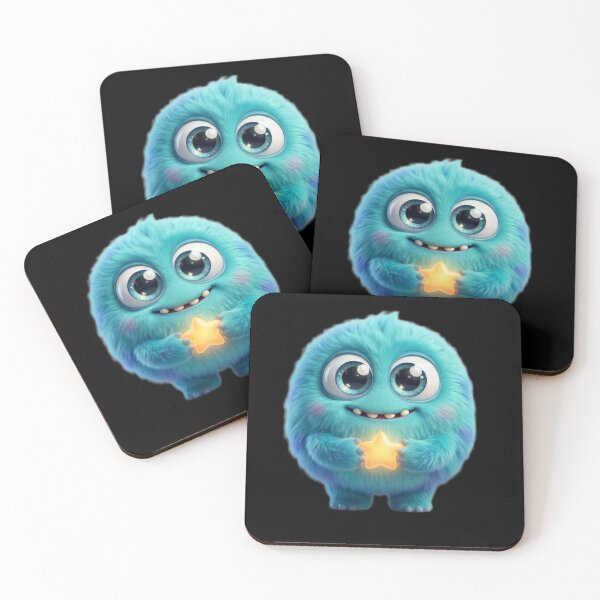 Item preview, Cute Blue Monster Holding Star – Kawaii Fantasy Creature Illustration designed and sold by MartBook.