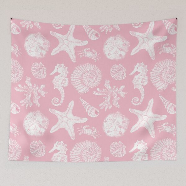 Item preview, Vintage White Washed Sea Life in Rose Pink  designed and sold by PD-Coastal.