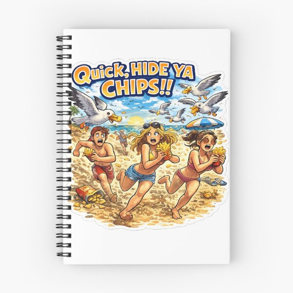 Item preview, Quick Hide Ya Chips Funny Seagull Beach Design – Classic British Seaside Humour designed and sold by GarnerSupplyCo.