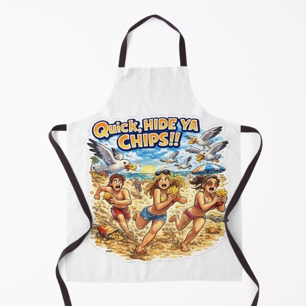 Item preview, Quick Hide Ya Chips Funny Seagull Beach Design – Classic British Seaside Humour designed and sold by GarnerSupplyCo.
