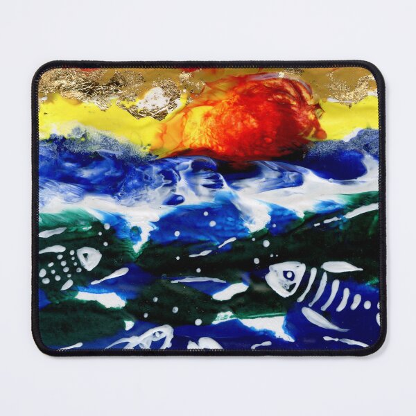 Item preview, Quirky Fish Abstract Warm Red Sunset Ocean Rainbow Aesthetic designed and sold by Cass Harker Studio.