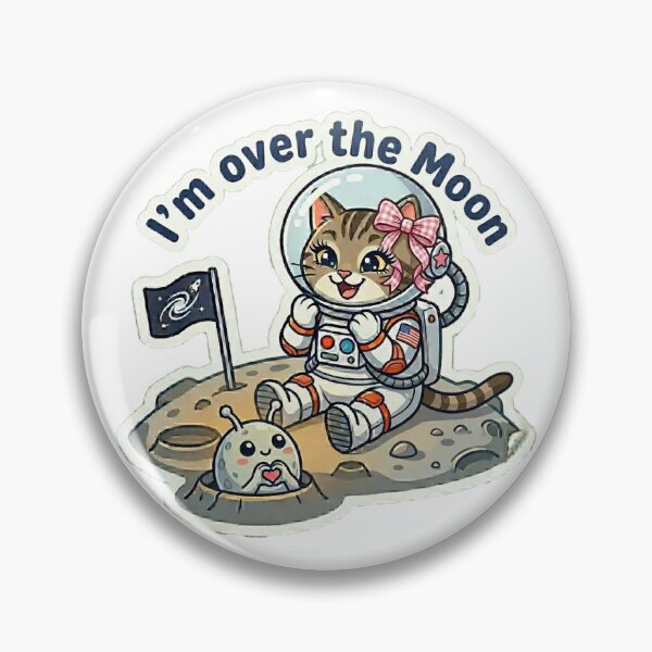 Item preview, ​I'm Over the Moon: Cute Astronaut Cat designed and sold by NadinGerasi.
