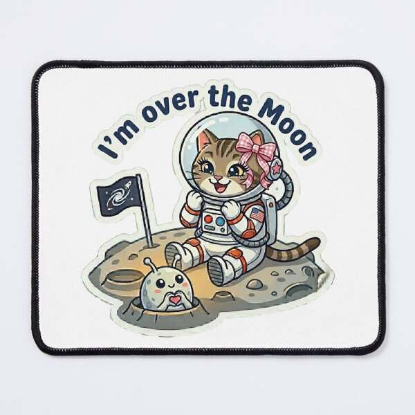 Item preview, I'm Over the Moon: Cute Astronaut Cat designed and sold by NadinGerasi.