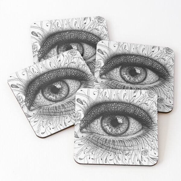 Item preview, Surreal Botanical Eye in Black and White designed and sold by Flower Magic .